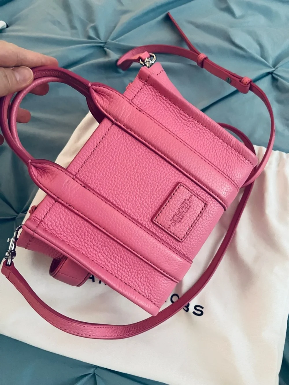 Marc Jacobs Pink The Tote Bag Mini Pebble Leather - Picture 2 of 5